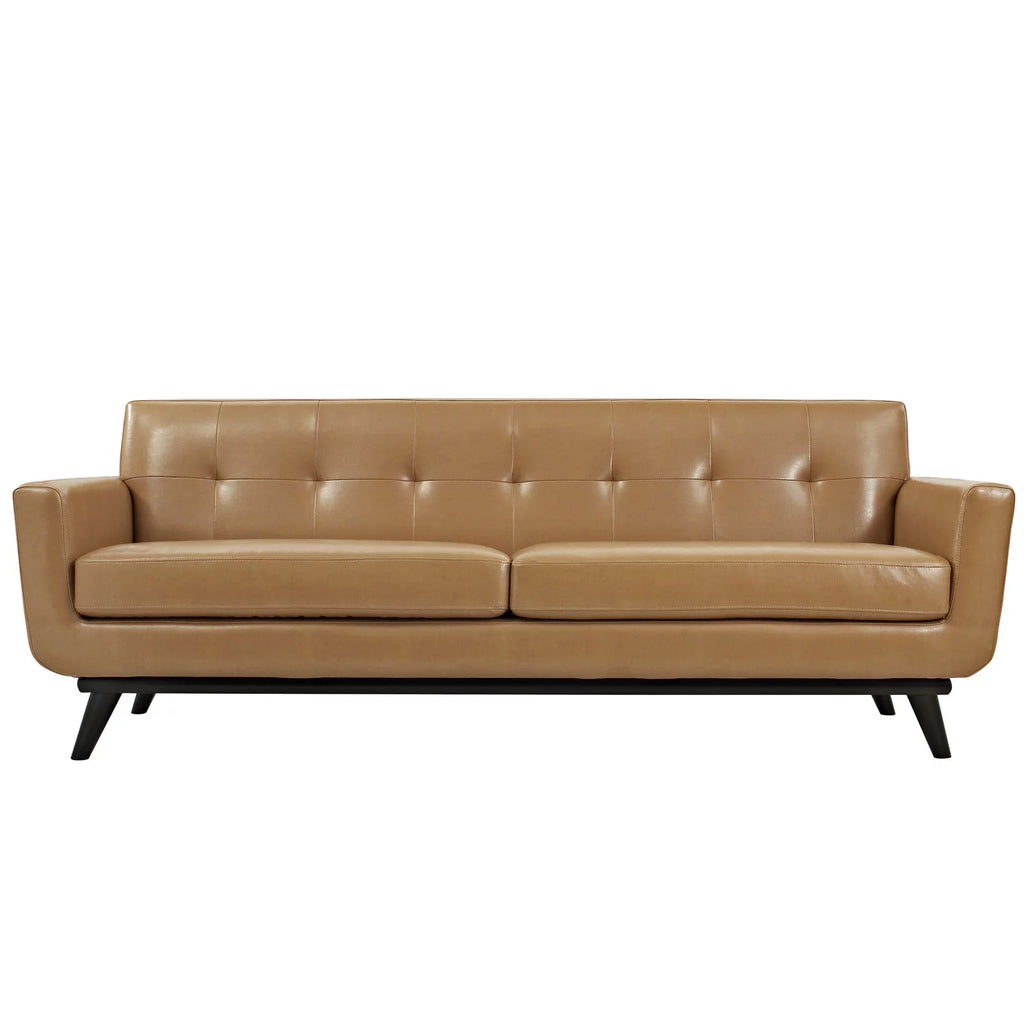 Brown Leather Sofa I297