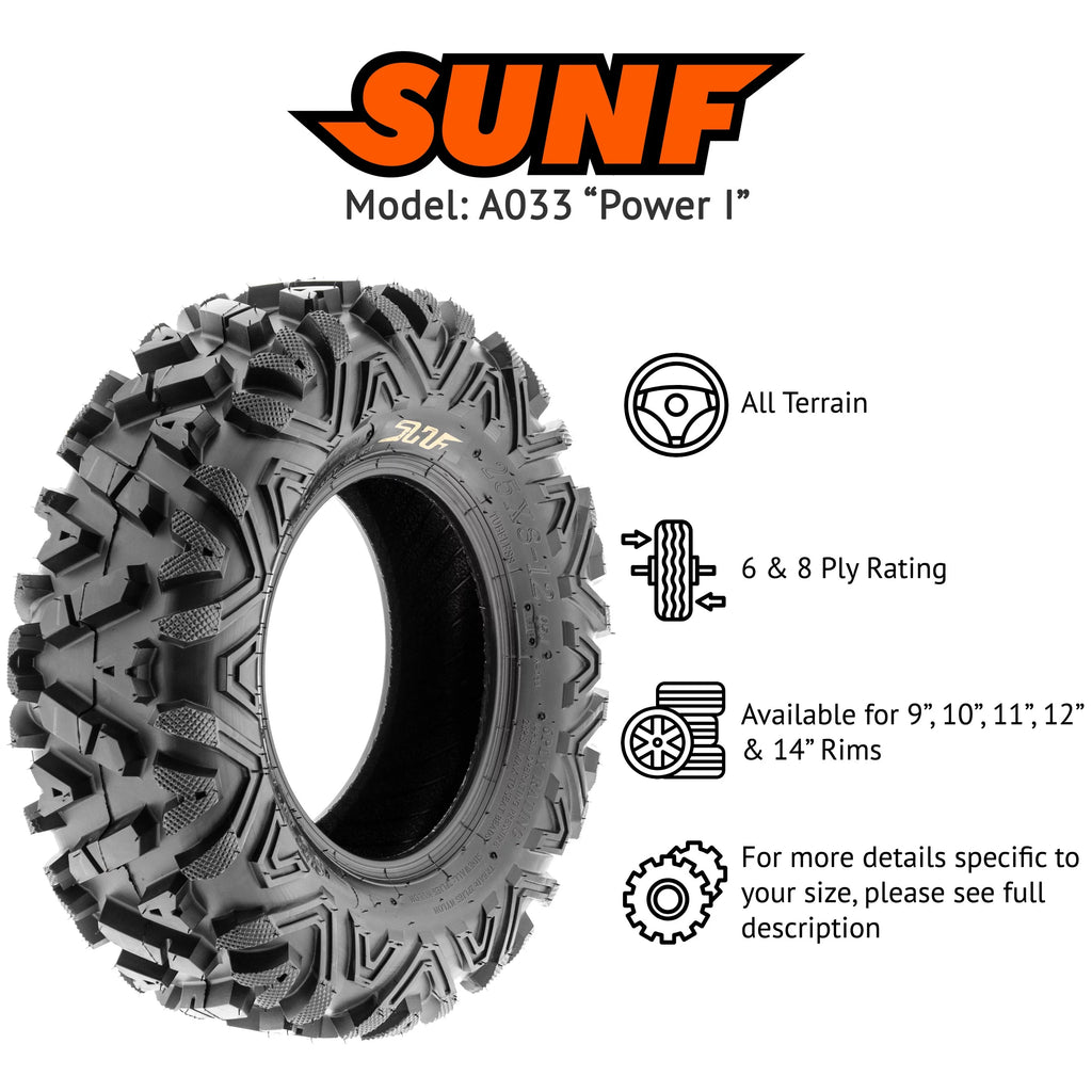 All Terrain ATV UTV Tires 26x8-12 6 PR Pair of 2 Z234