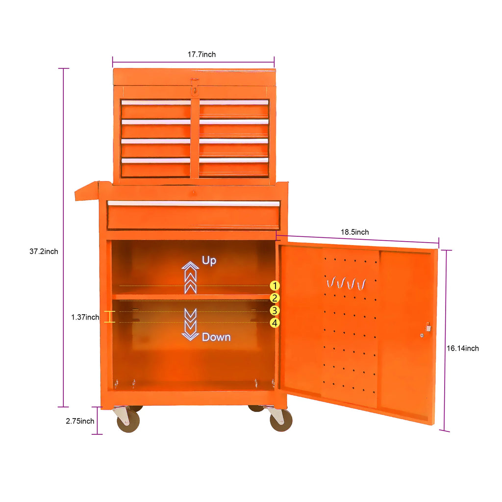 Black 4 Drawer Stainless Steel Rolling Tool Chest and Cabinet G905270
