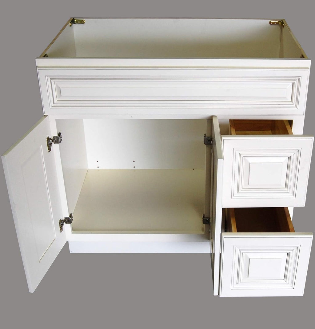 White 36 Wide Single-sink Bathroom Vanity Base Cabinet Q8527