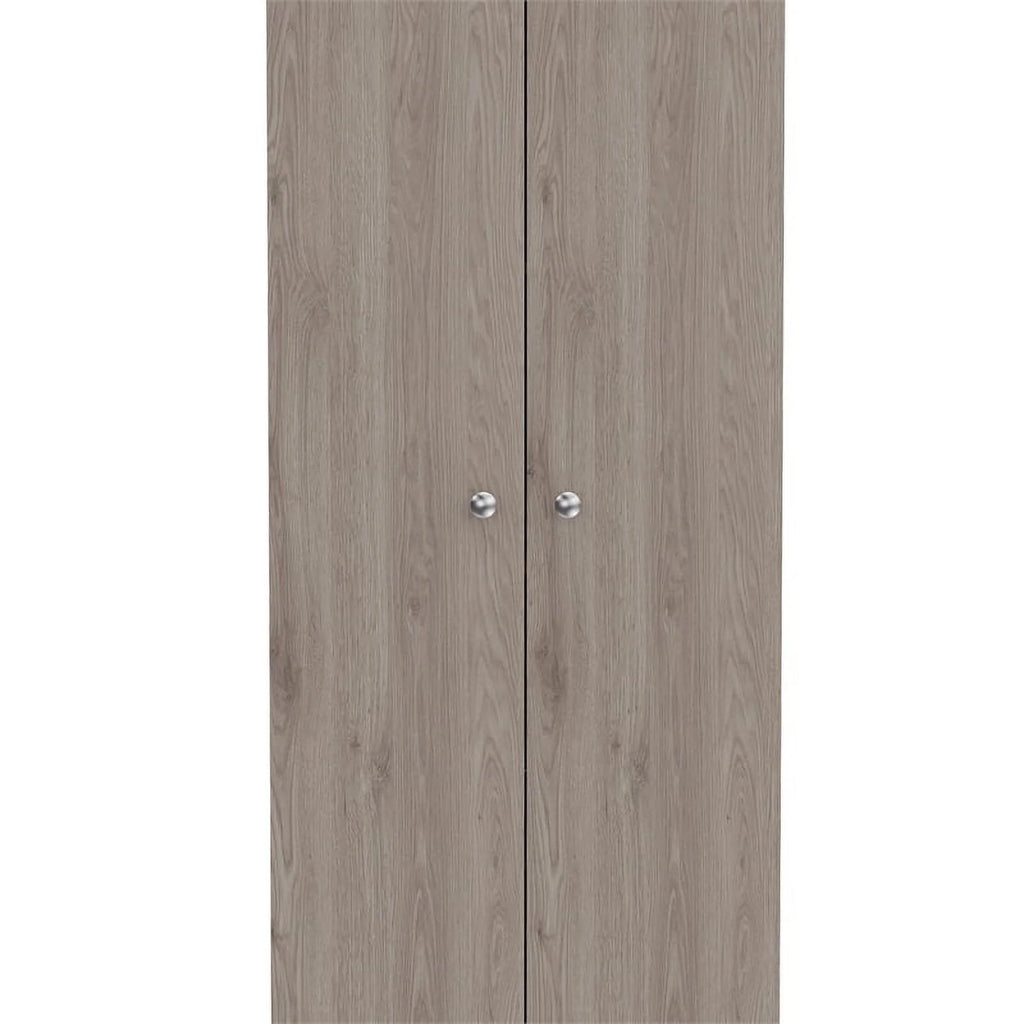 2 Piece Wood Two-Door Pantry Cabinet Set in Light Gray I258
