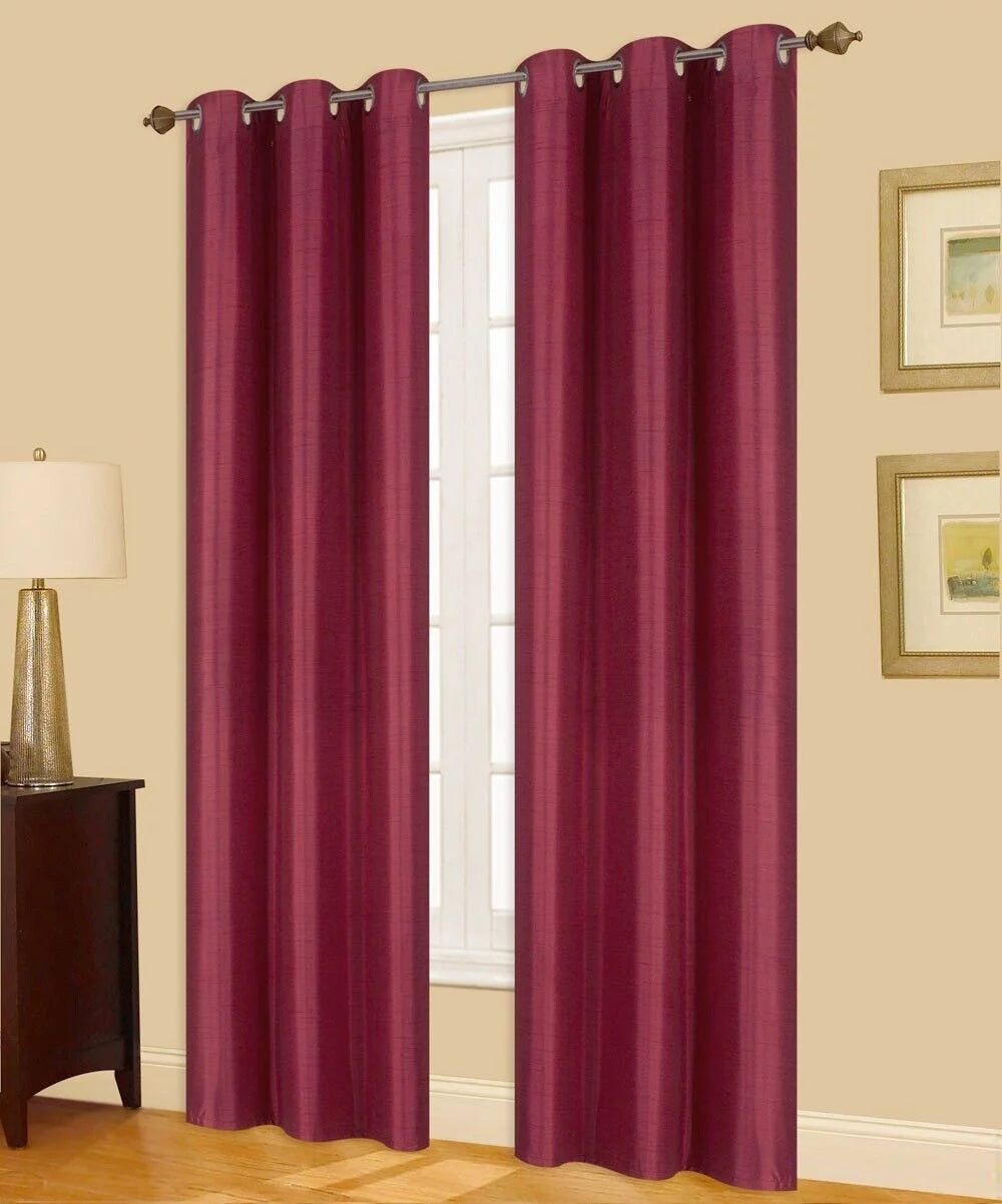 Burgundy 99% Blackout Grommet Window Curtain 84" 2 F6123