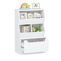 Kids Toy Storage Cabinet and Organizer with Drawers and Cubbies White B296