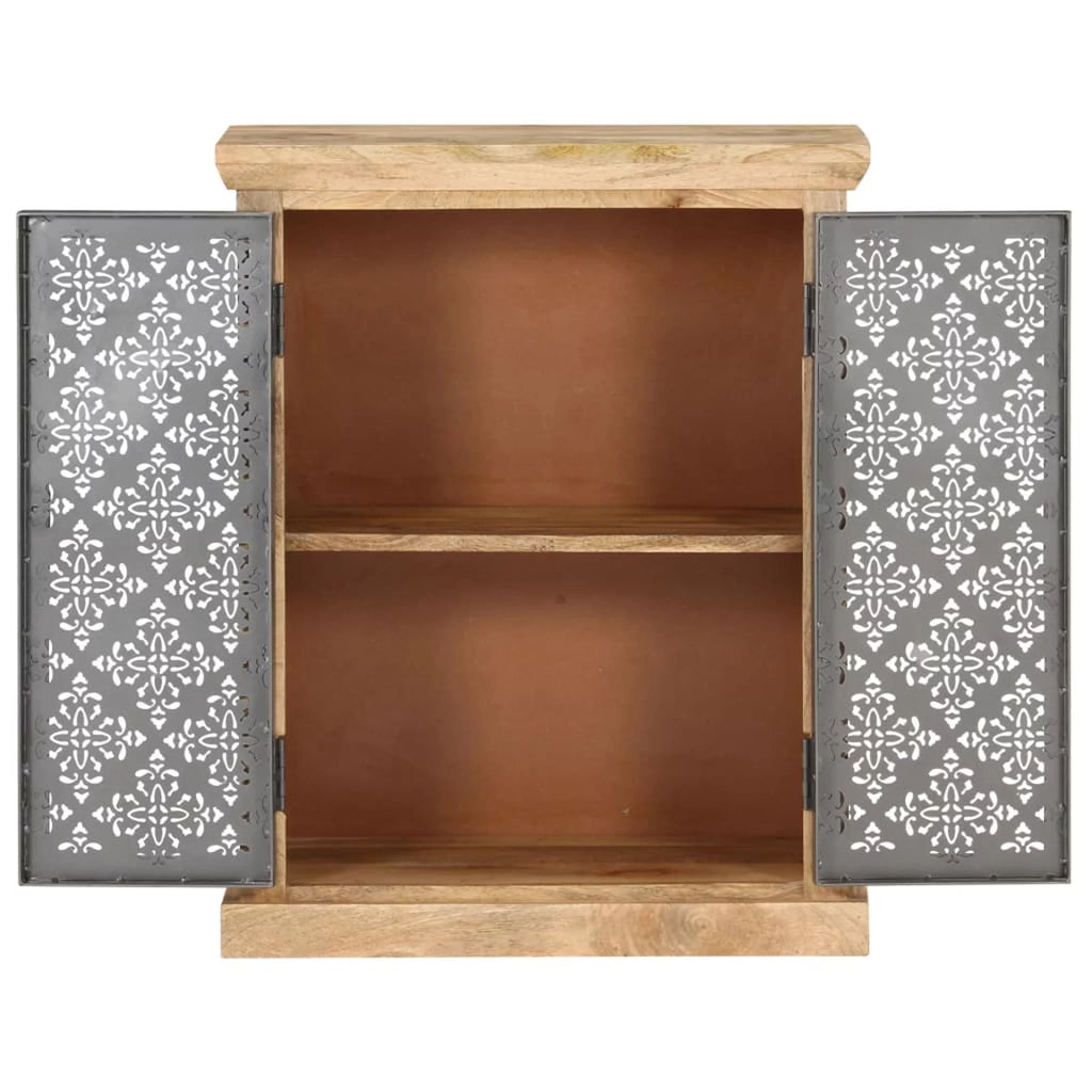 Solid Mango Wood Sideboard with Steel Doors K8841