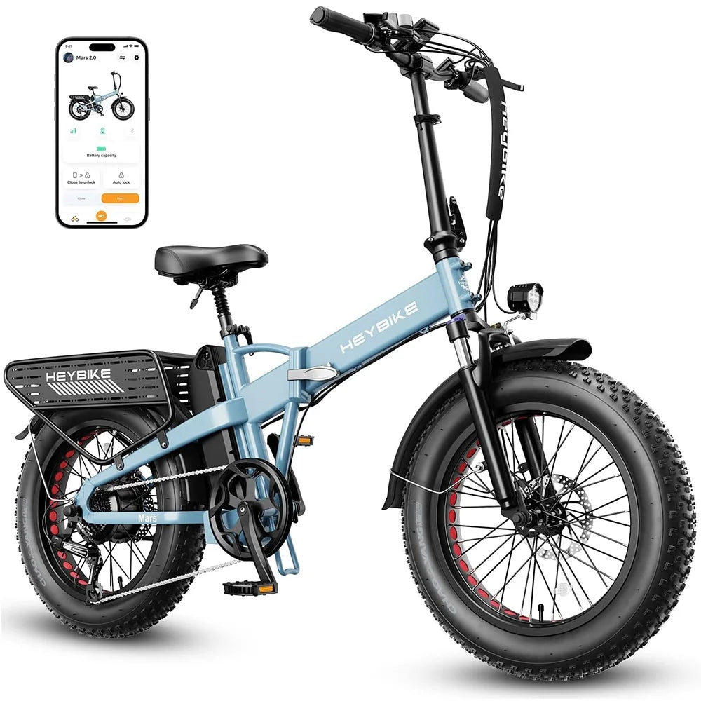 20×4 Fat Tire Folding Electric Bike with 48V 12.5AH Removable Battery D298