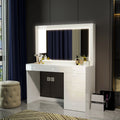 White Painted Vanity Table with LED Lights T835