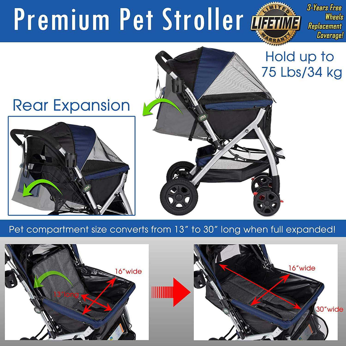 Heavy Duty Pet Stroller U877