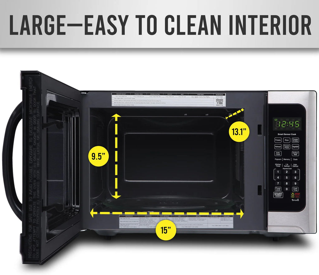 1100-Watt Stainless Steel/Black Microwave Oven V947029