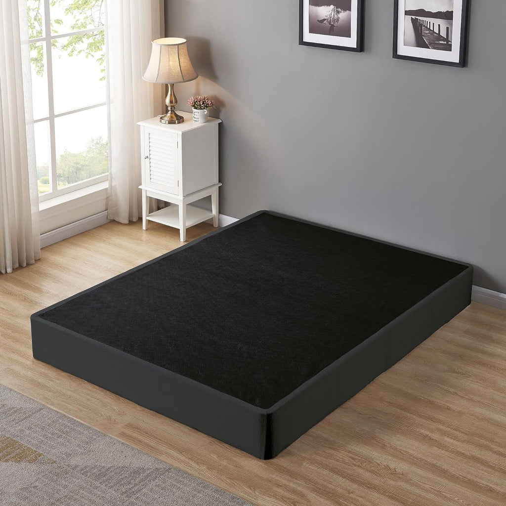 Queen Black Mattress Box Spring with Metal Foundation D254047