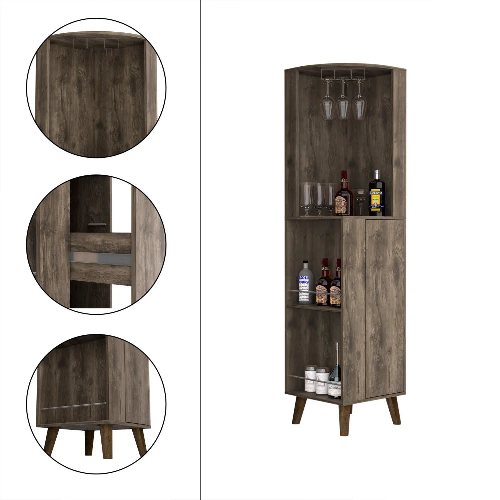 Dark Brown Corner Bar Cabinet L87188