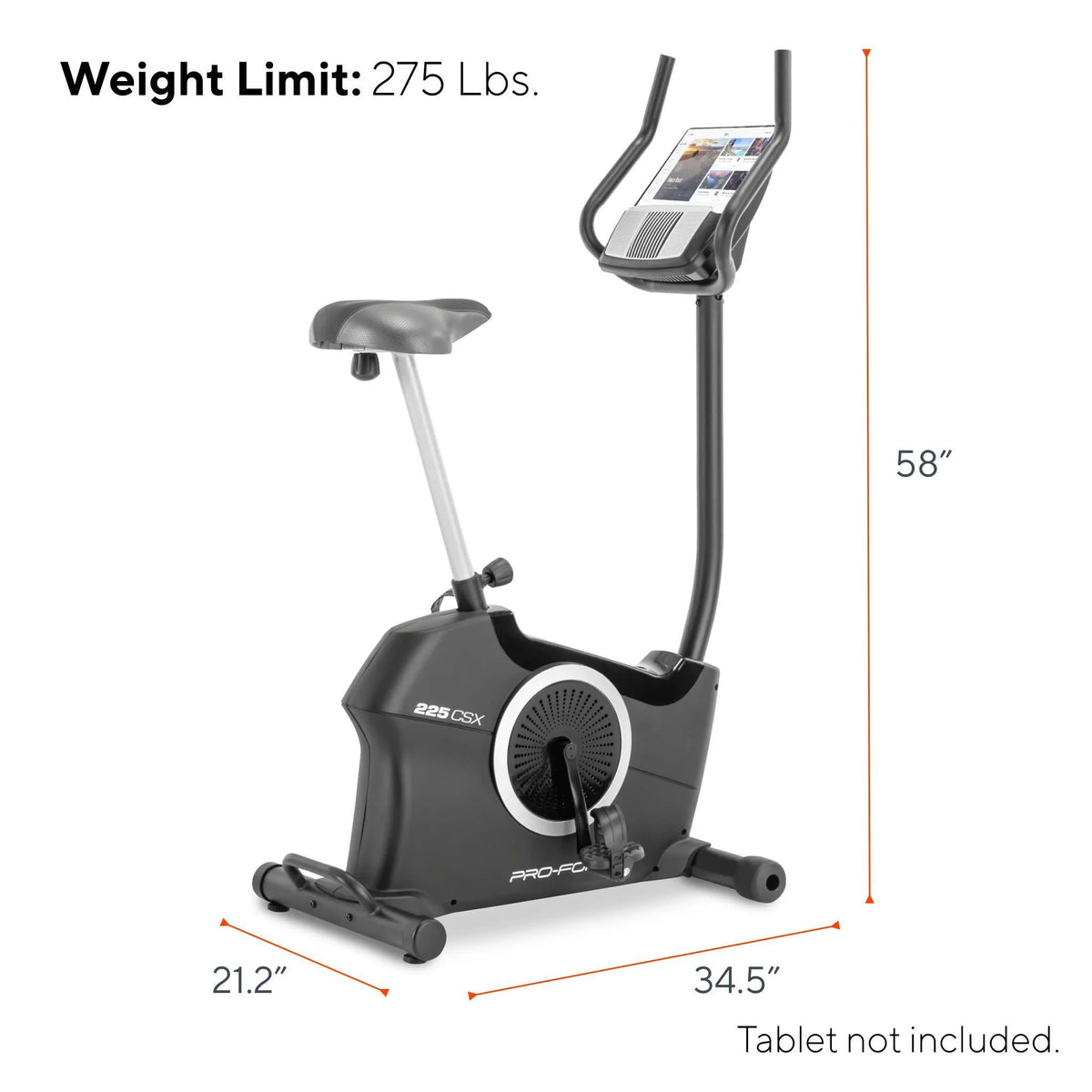 Recumbent Exercise Bike with Display and Tablet Holder K539655