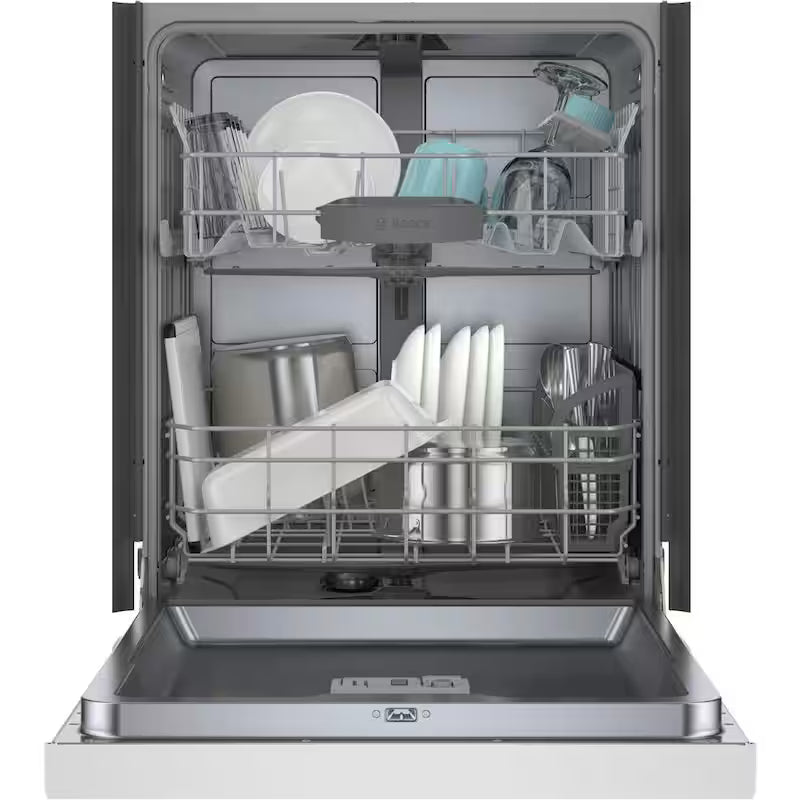 White Front Control Tall Tub Dishwasher with Stainless Steel Tub B583892