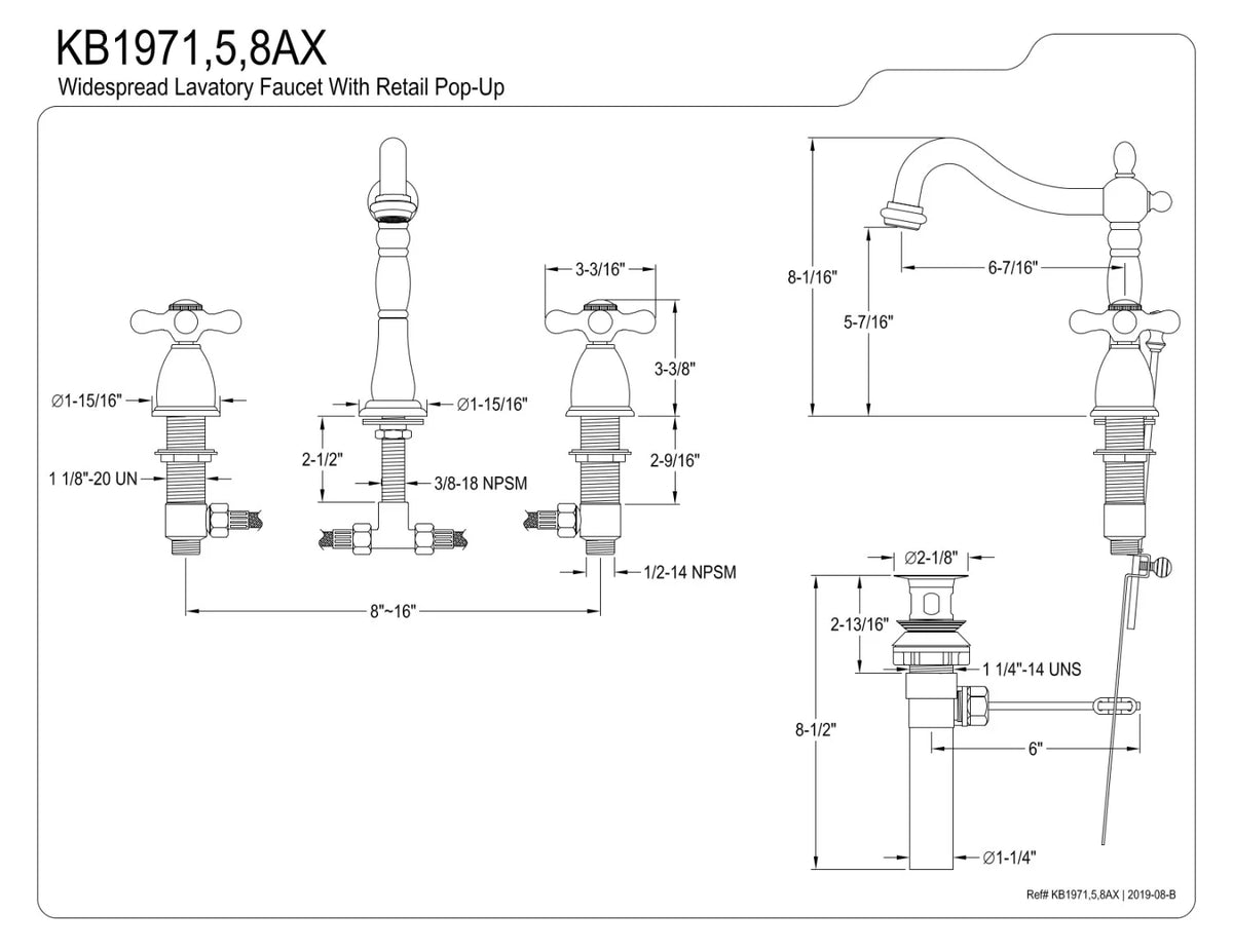 Widespread Lavatory Faucet Oil Rubbed Bronze O348