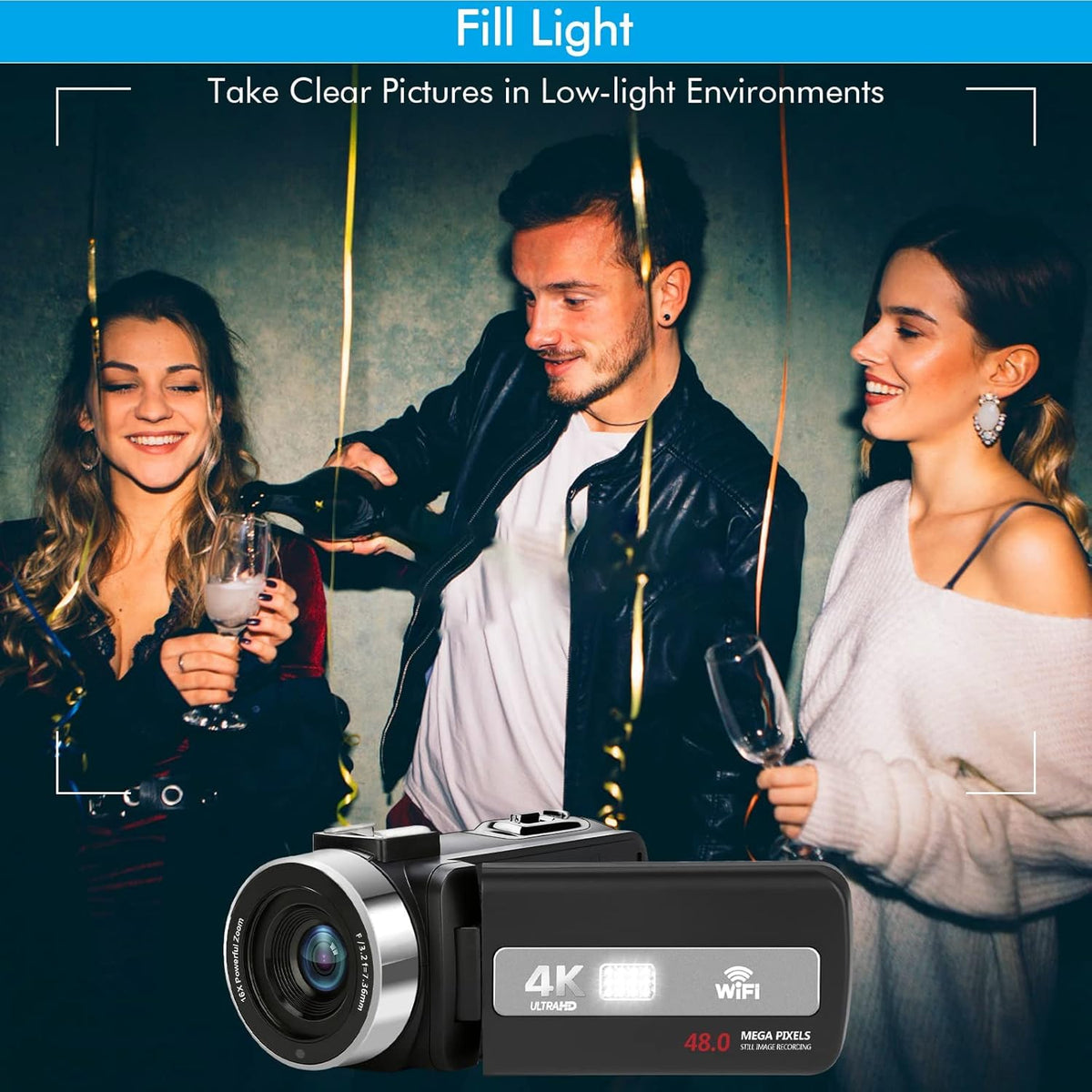 4K Camcorder 48MP 18X Digital Zoom Autofocus Camera B1101