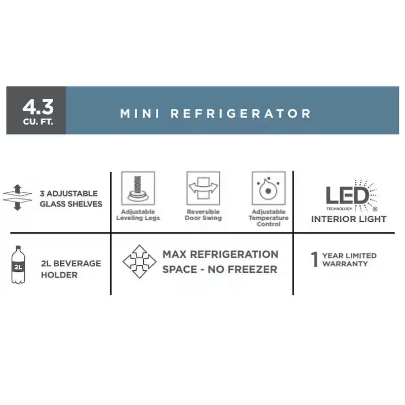 Mini Refrigerator in Black U1064
