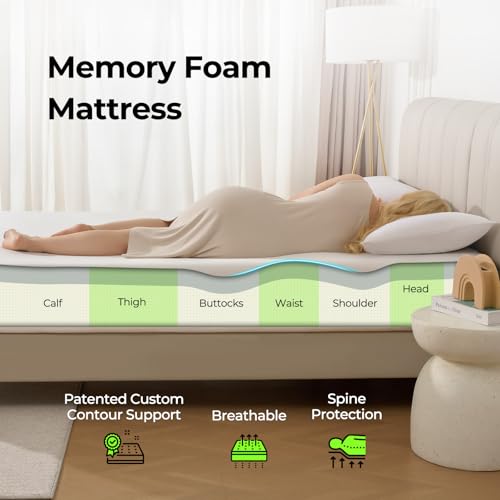 Twin 8 Inch Gel Memory Foam Mattress with Waterproof Protector M118