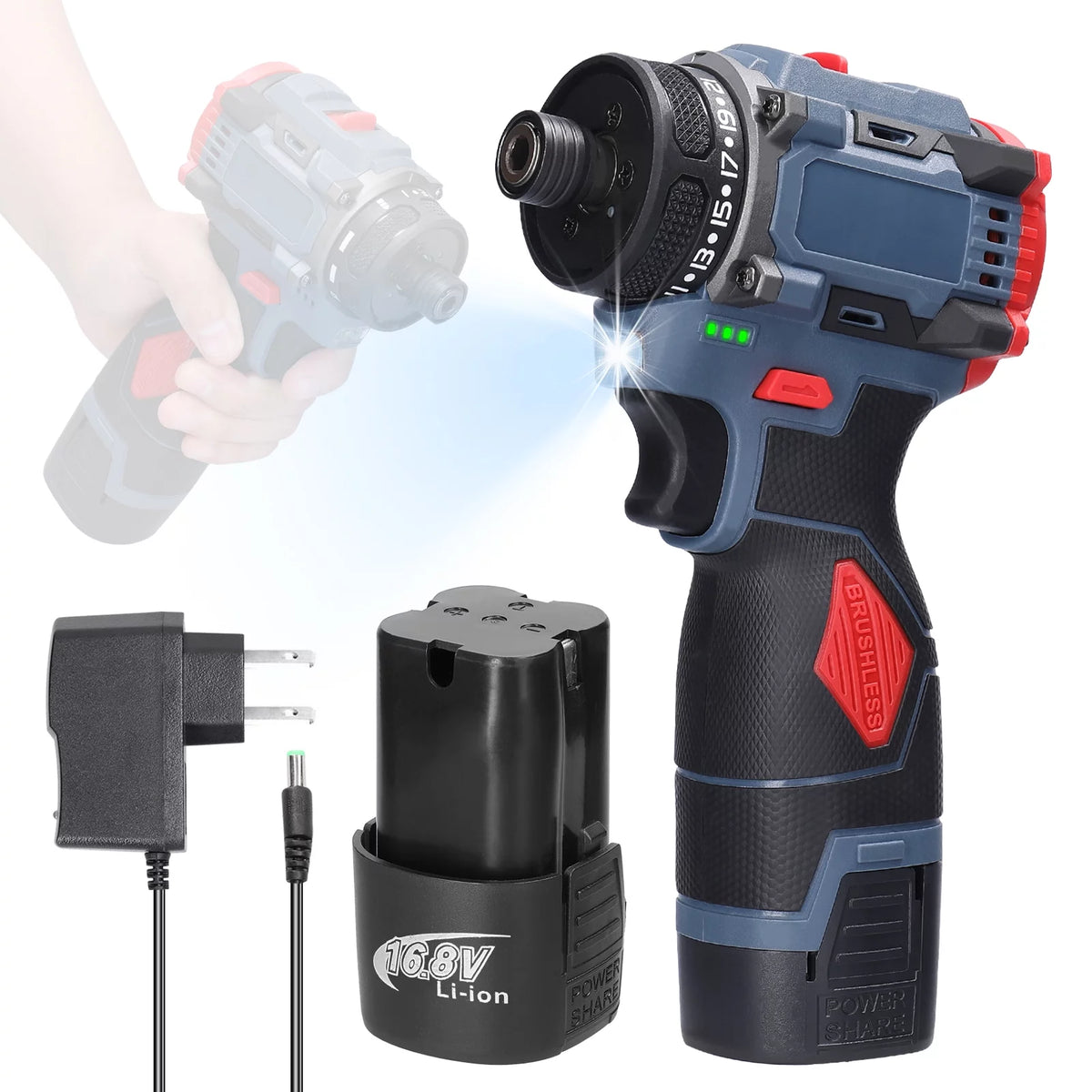 16.8V 45Nm Torque Electric Screwdriver K112629