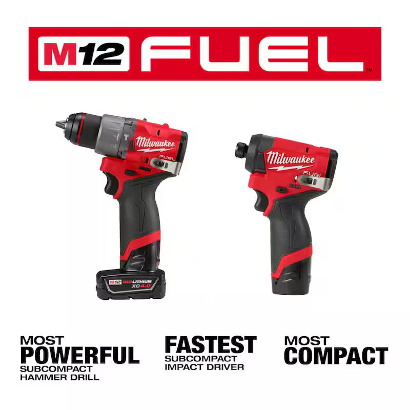 12-Volt Li-Ion Brushless Cordless Hammer Drill and Impact Driver Combo Kit (2-Tool) with Right Angle Drill R734