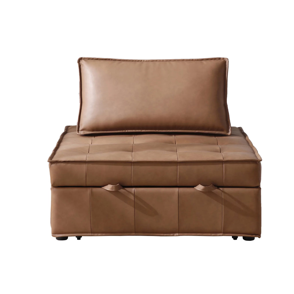 Faux Leather Ottoman Sofa Bed T618
