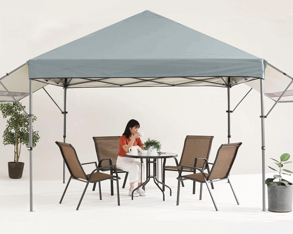 10x10 Pop-up Canopy Tent with Double Awnings Dark Gray K6400