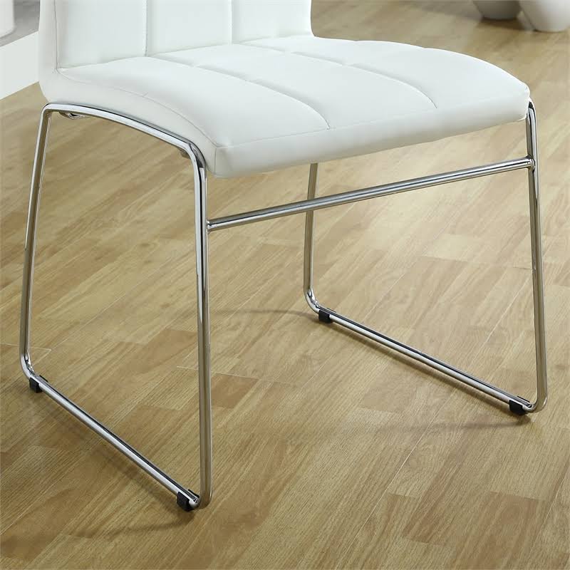 White Upholstered Dining Chair Set of 2 U367390