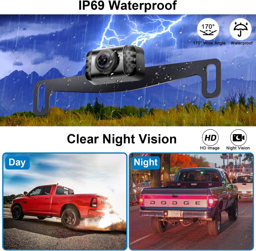 Wireless Backup Camera with 5'' Monitor HD 1080P U192