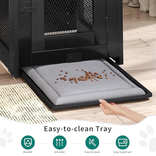 Black Dog Crate Furniture with Cushion Tray R3025