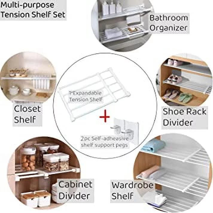 Wardrobe Layer Partition Cabinet Shelf Rack Telescopic Storage M15531