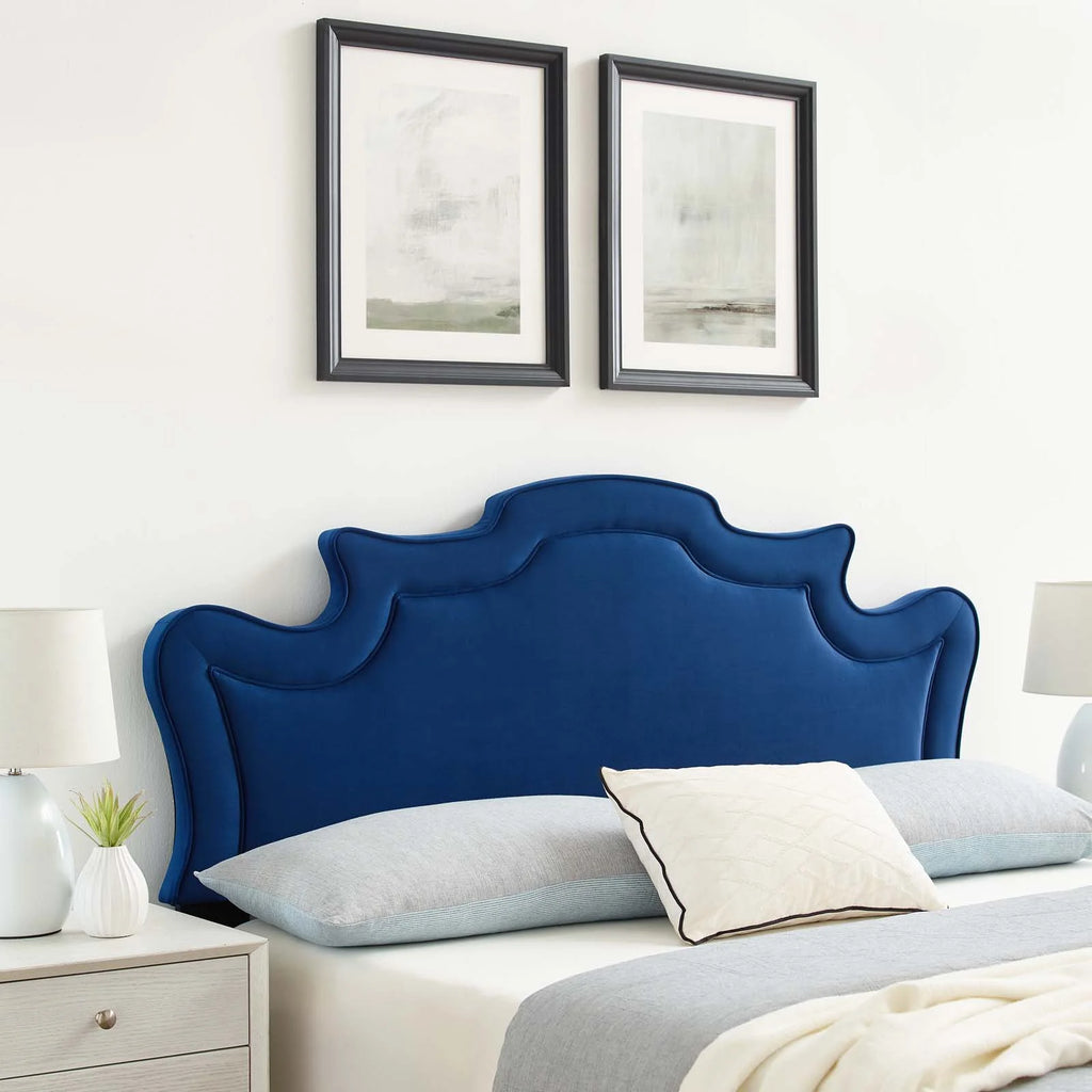 Navy Performance Velvet King/California King Headboard N57556