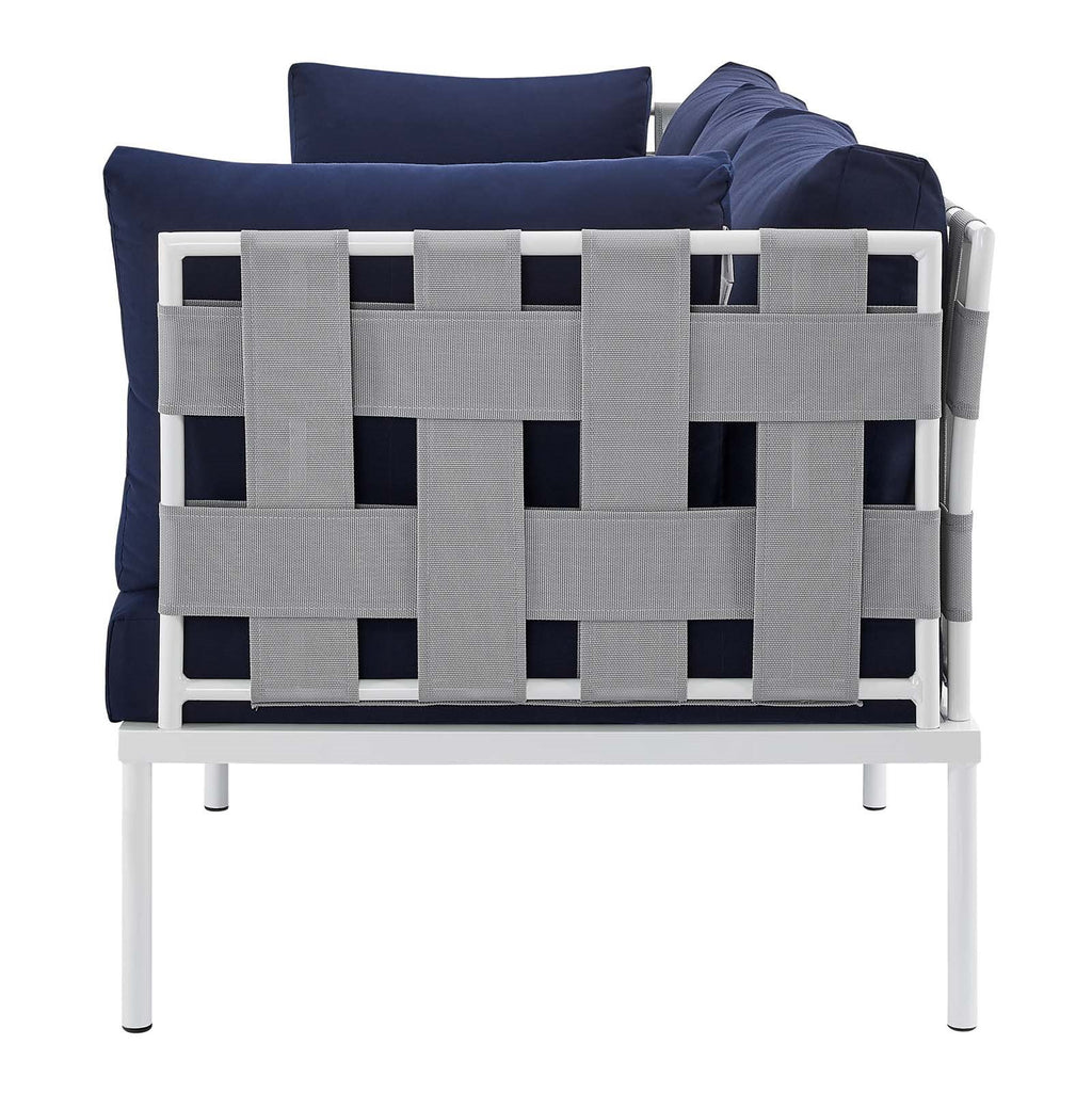 Grey Blue Navy Modern Outdoor Lounge Sofa B502