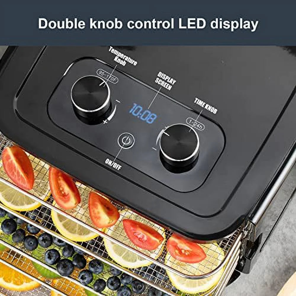 Electric Countertop Food Dehydrator with 4 Stainless Steel Trays D662516