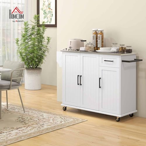 Black Rolling Kitchen Island with Storage Z8952