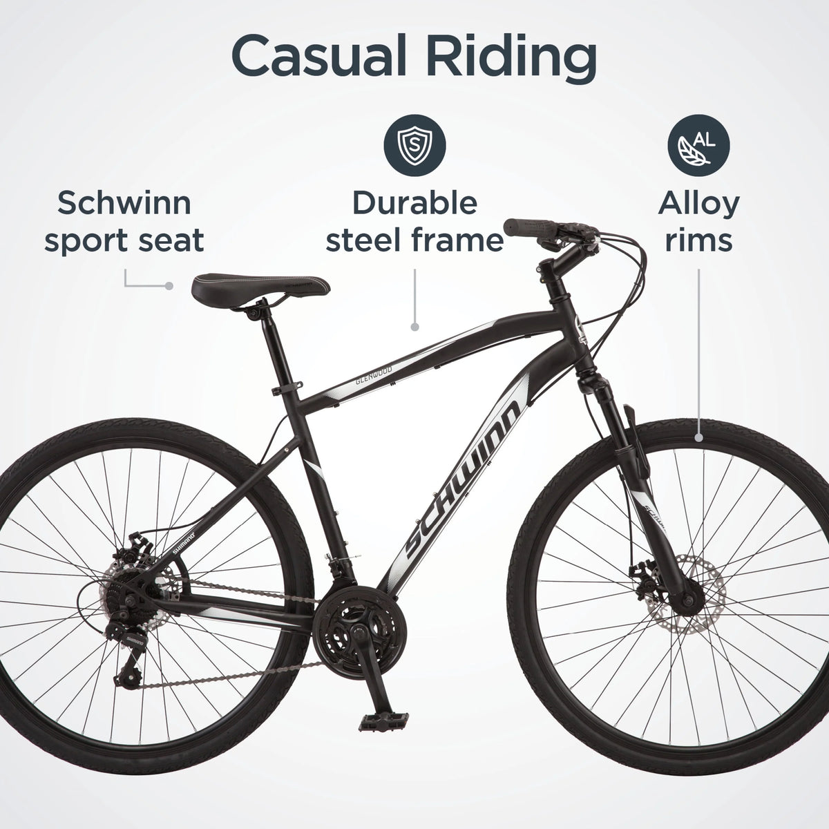 700c 21 Speeds Black Hybrid Bike L326