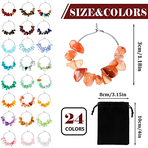 24 Pcs Wine Glass Charms W856