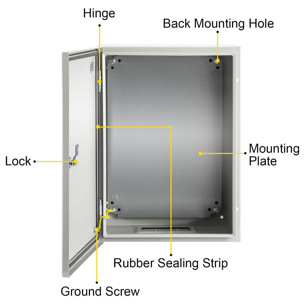 Steel Electrical Enclosure Box 16"x 12"x 6" IP65 K828351