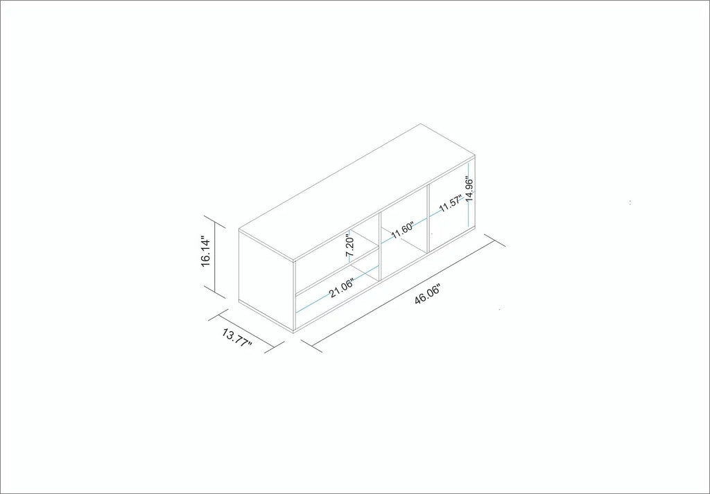 White 46" Floating TV Stand with 4 Shelves F559