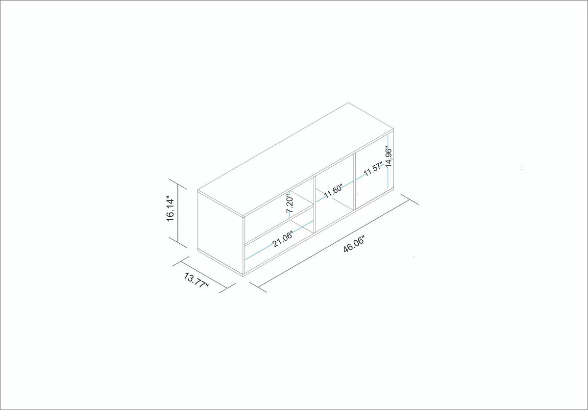 White 46" Floating TV Stand with 4 Shelves F559