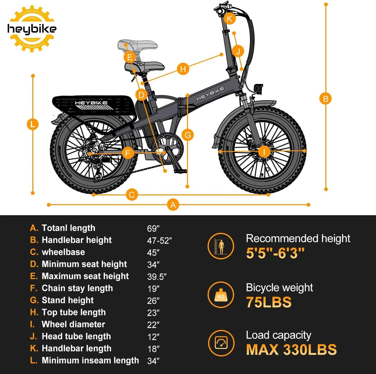 20×4 Fat Tire Folding Electric Bike with 48V 12.5AH Removable Battery D298