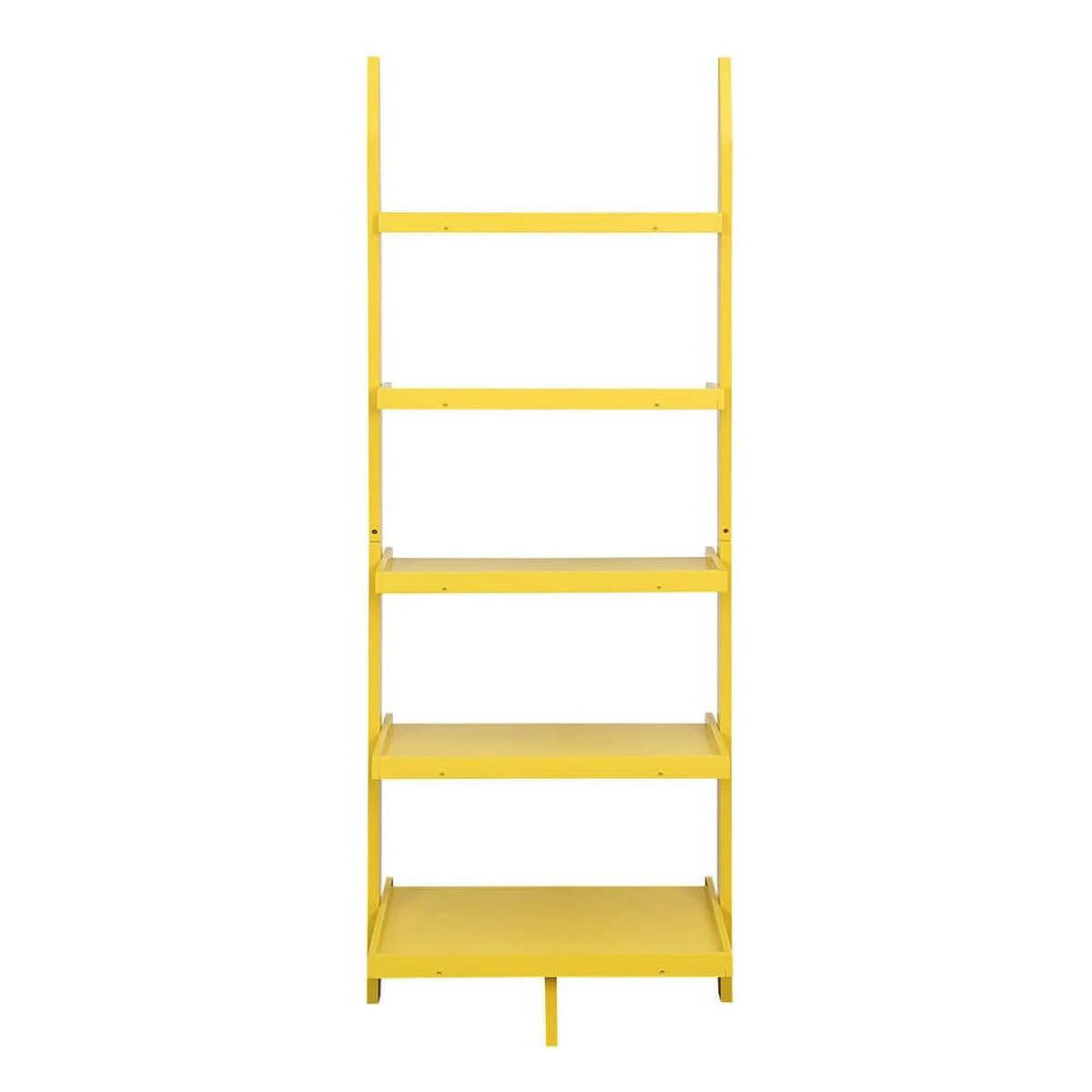 Bright Yellow Wood Five Tier Bookshelf Ladder N78803