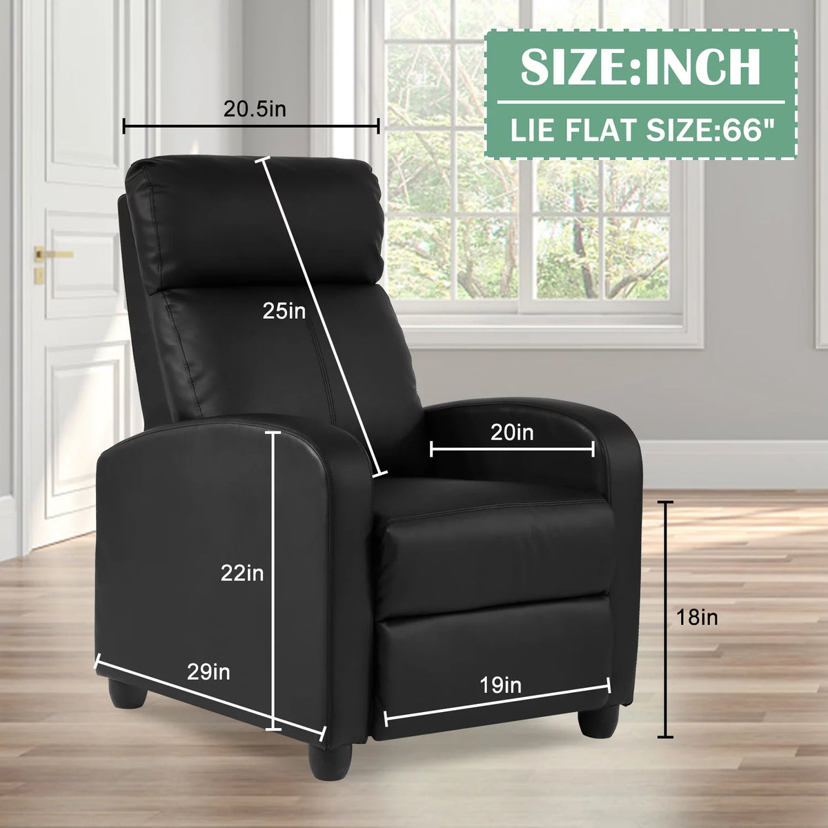 Adjustable PU Leather Recliner Chair with Massage N6973
