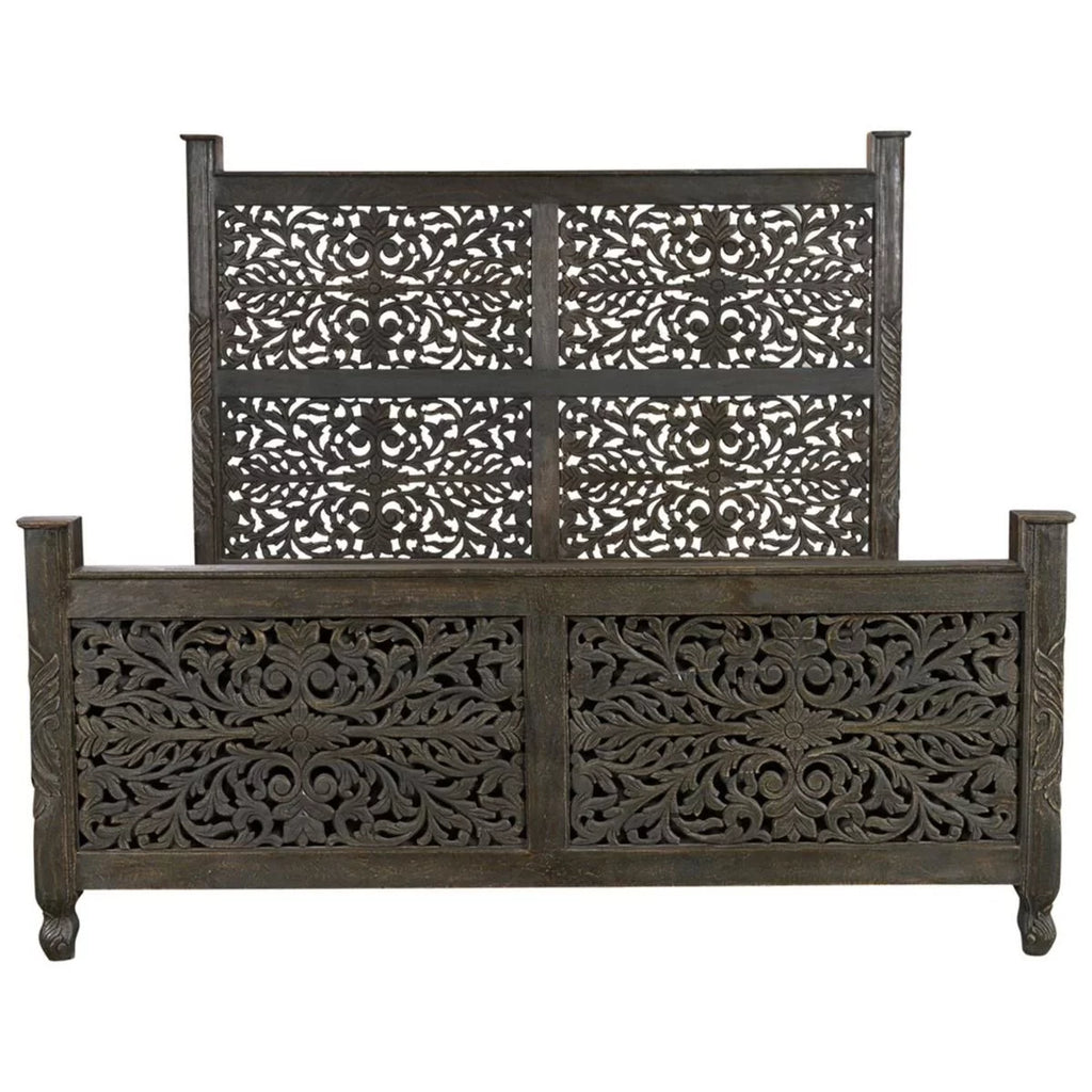 Hand Carved Solid Wooden Bed Frame G496252