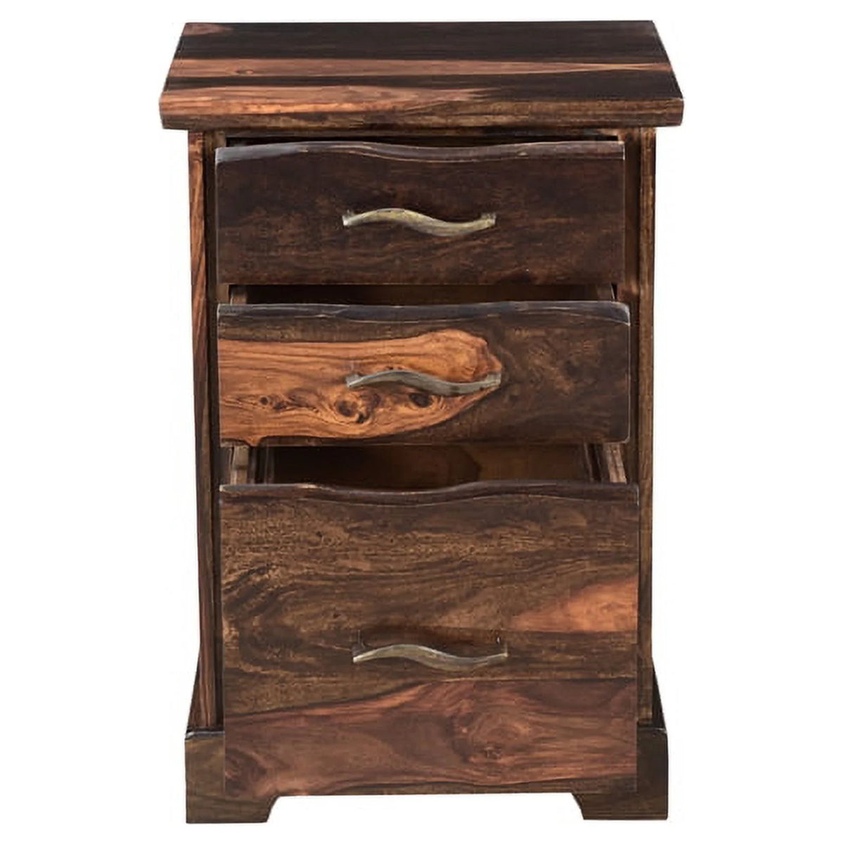 Dark Brown 3-drawer Solid Wood Filing Cabinet R38685