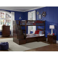 Antique Walnut Twin Over Full Size Bunkbed with Drawers J639224