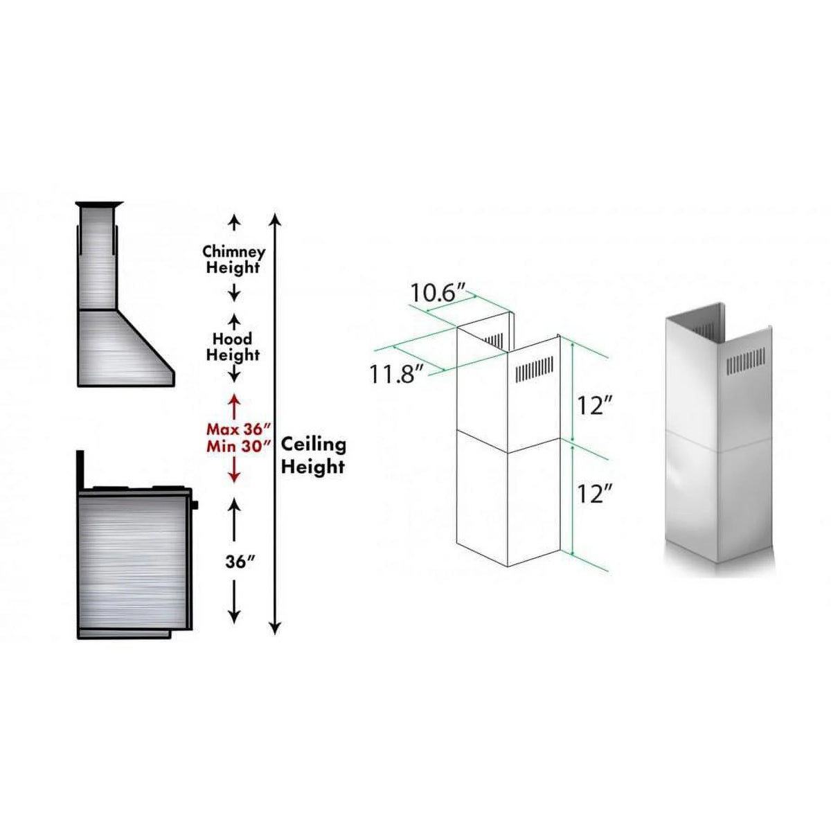 2-12 in. Short Chimney Pieces C634791