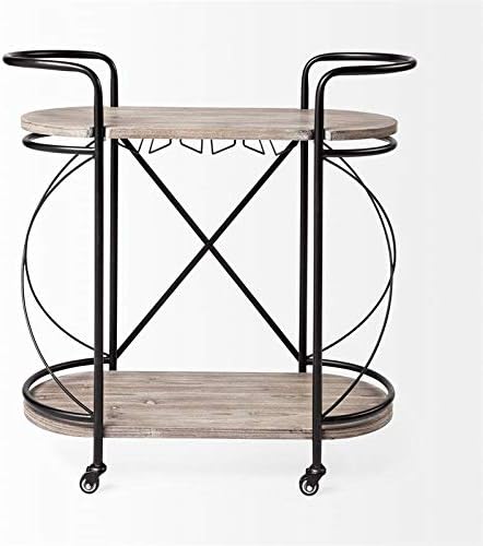 Black Two Tier Metal Bar Cart L9867