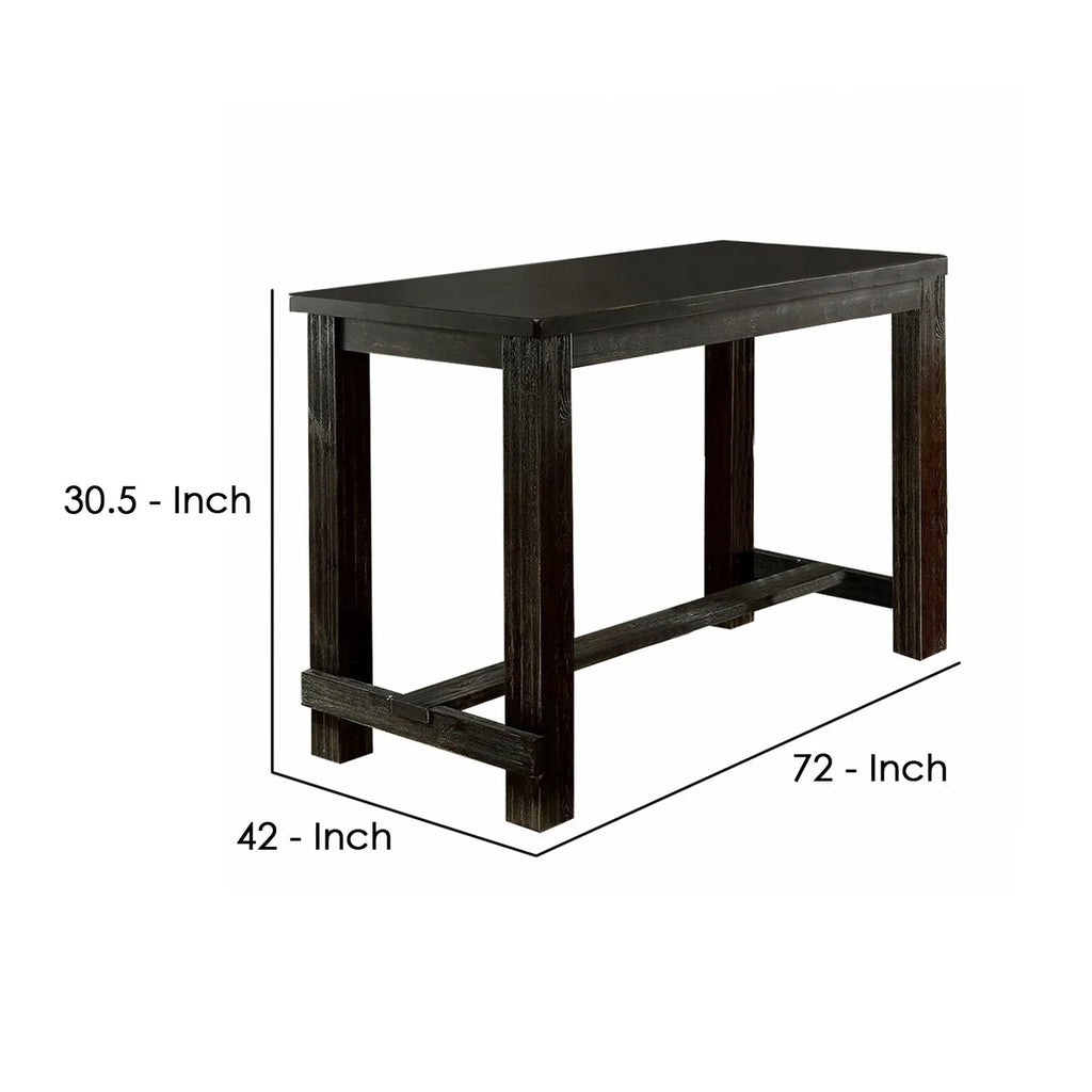 72 Inches Rectangular Dining Table with Block Legs E867315