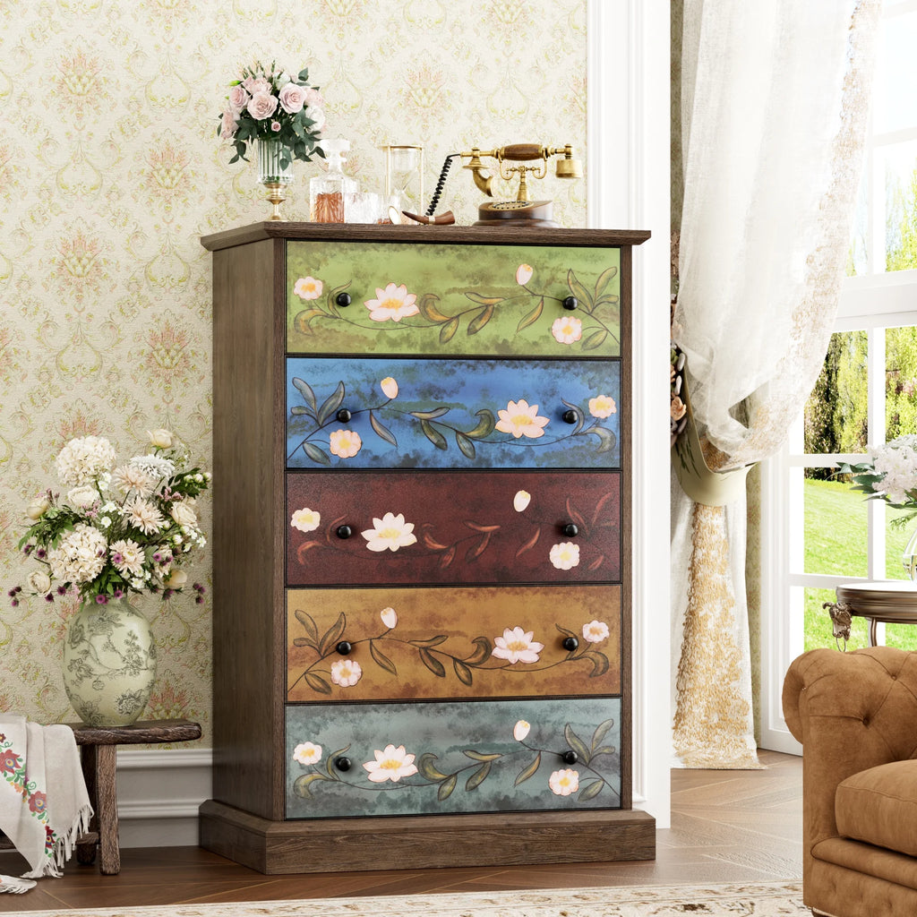 5 Drawer Wood Dresser K39371