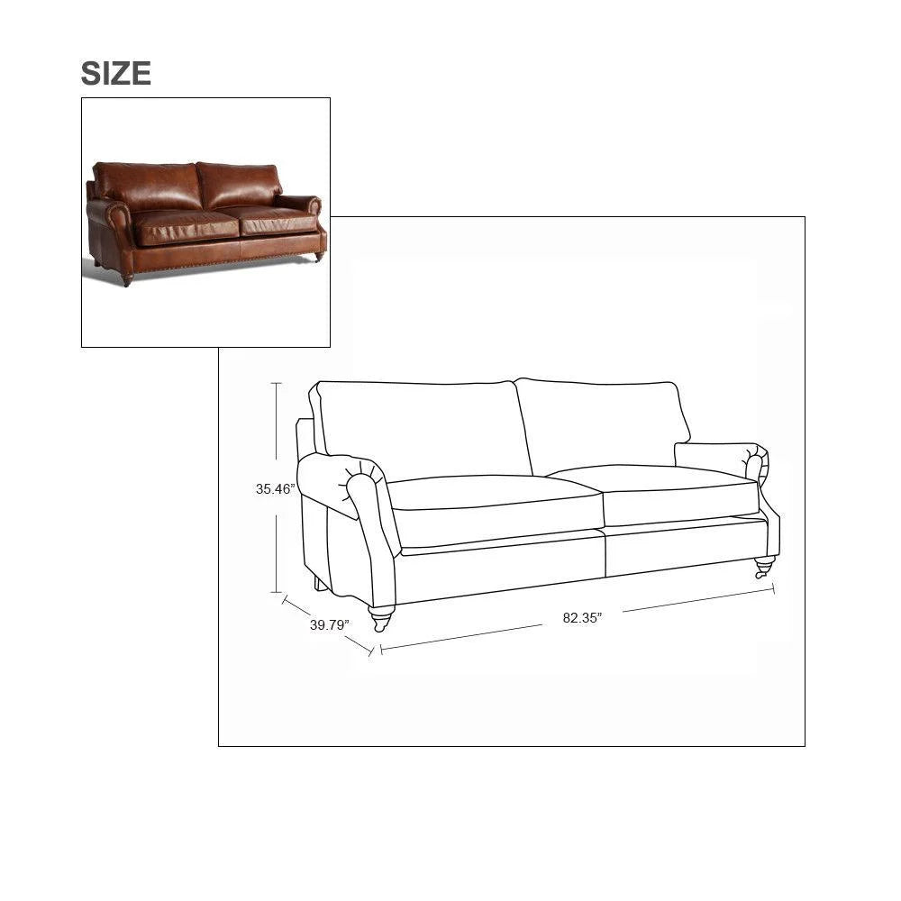 Antique 3 Seater Aged Leather Sofa J913926