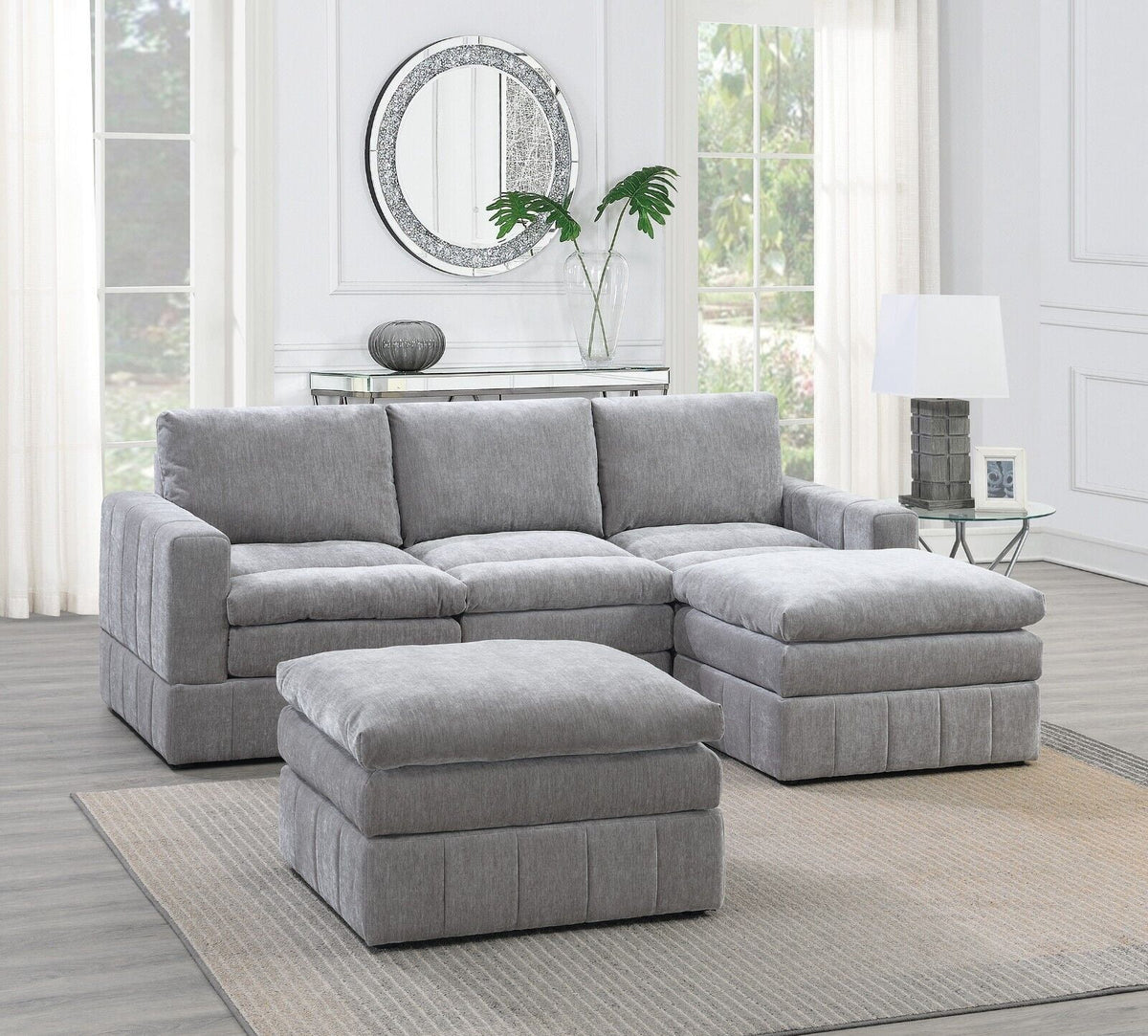 Plush Cushion 5pc Modular Sectional Set X148897