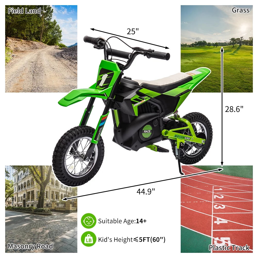 24V 250W Electric Off-Road Motorcycle Green F824273